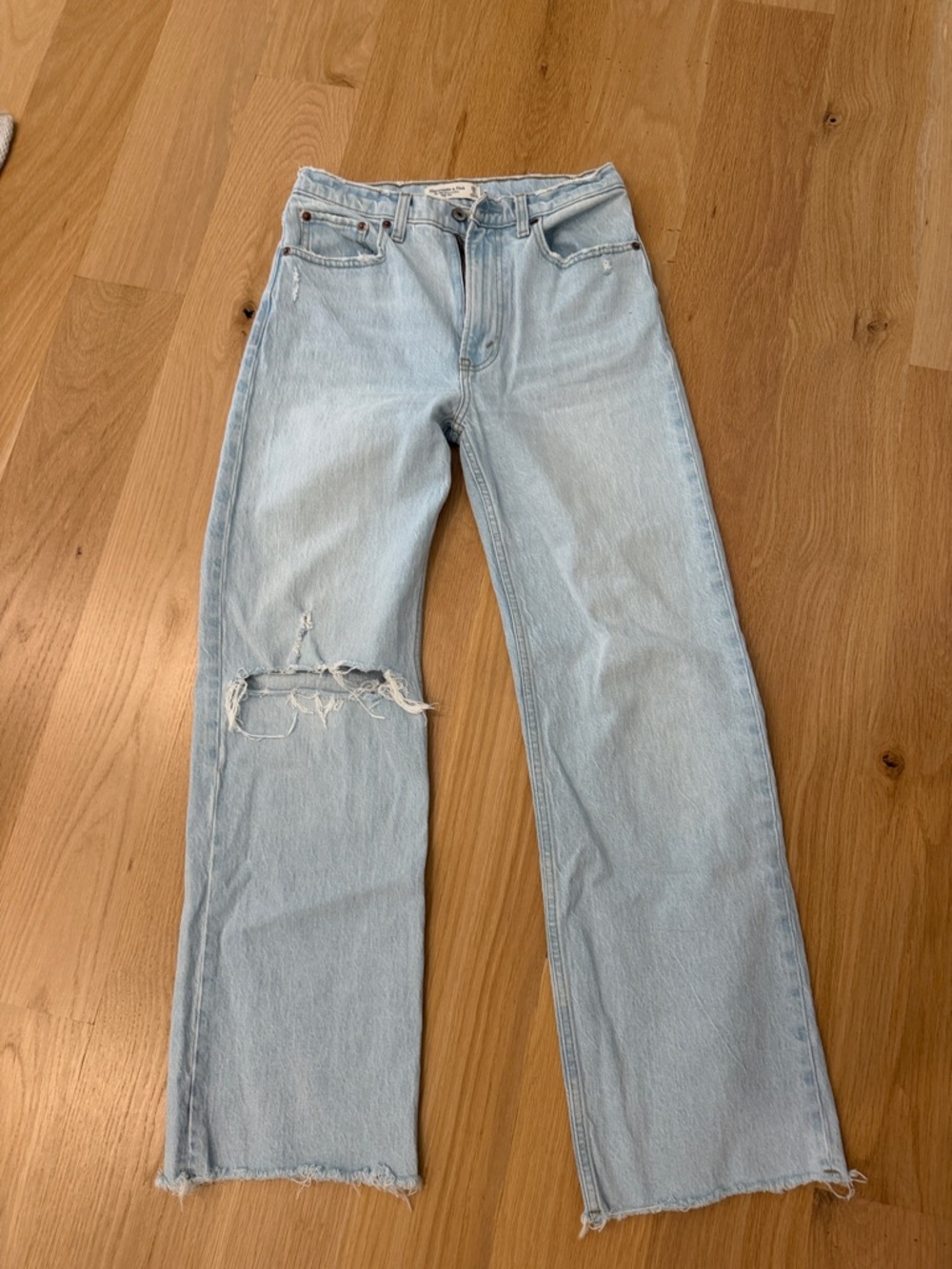 Light Blue High-Rise Straight Leg Jeans